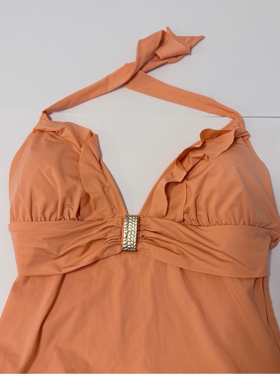 Zingara Other - EUC Zingara Peach Halter One-Piece Swimsuit with Gold Accent size 14